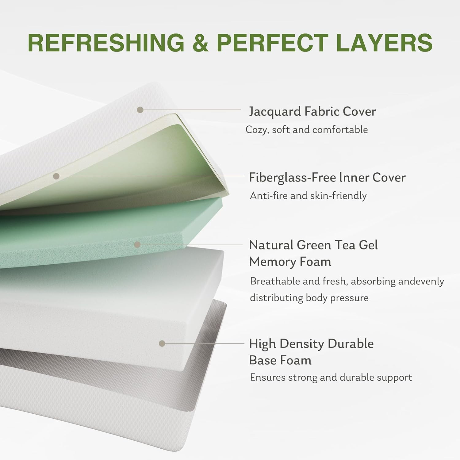 EGOHOME 12 Inch Queen Mattress, Memory Foam Mattress in a Box with Cooling Green Tea Gel, Relieve... | Amazon (US)