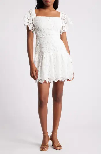 Flutter Sleeve Lace Minidress | Nordstrom
