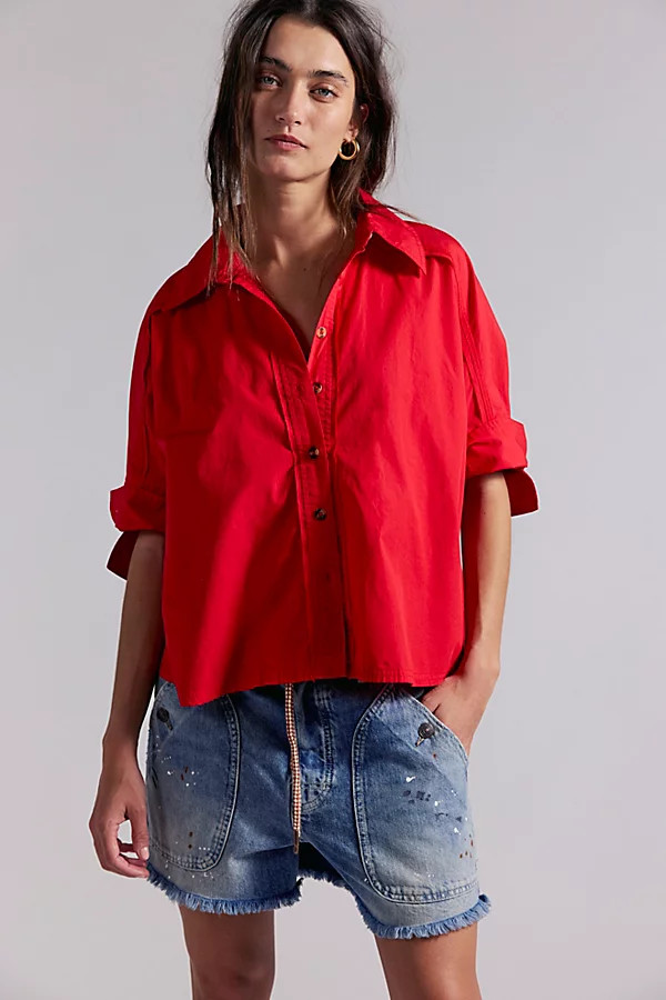 We The Free Seaside Cotton Button Down | Free People (Global - UK&FR Excluded)