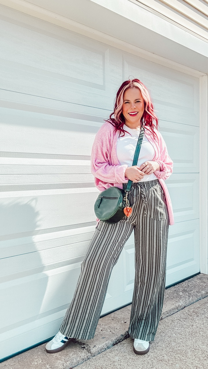 Pants - medium - Amazon 
Cardigan -  small - target 
Tee - medium - old navy 
Shoes - adidas 

#LTKmomlife #LTKSeasonal #LTKgrwm