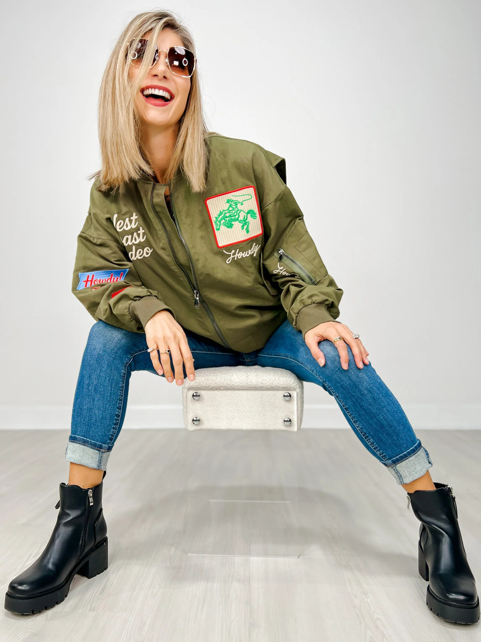 West Coast Rodeo Embroidered Bomber Jacket | Emma Lou's Boutique