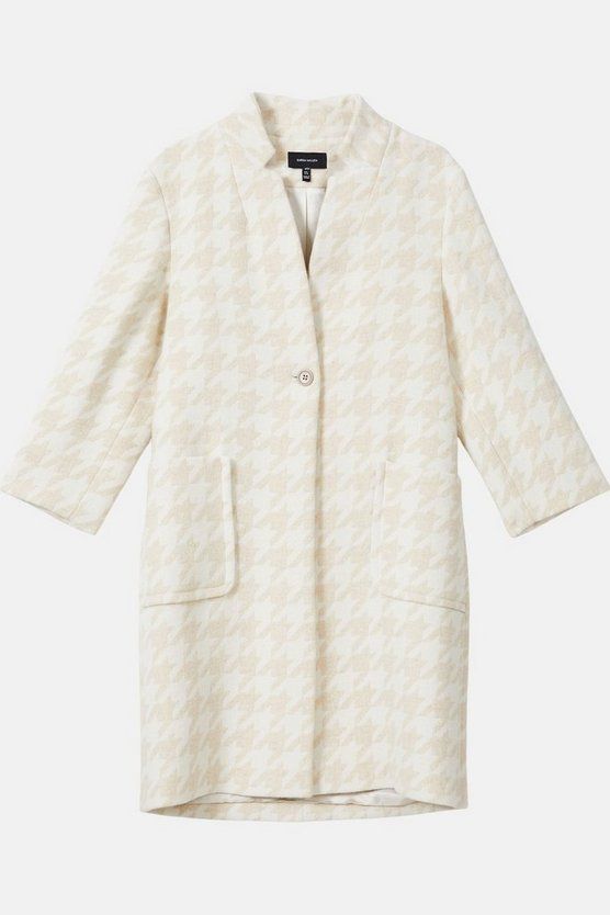 Italian Wool Cashmere Over Size Dogtooth Coat | Karen Millen UK + IE + DE + NL