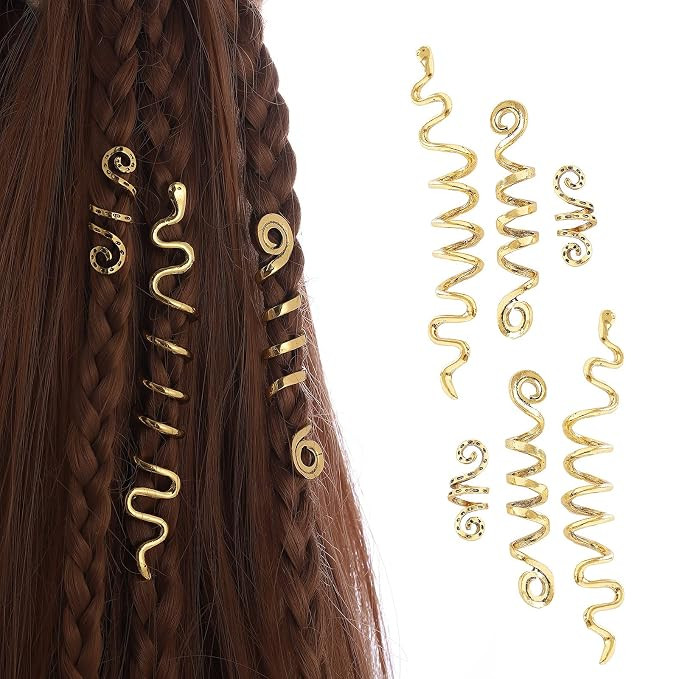 FRDTLUTHW Gold Snake Hair Jewelry for Braids, Halloween Hair Decoration, Dreadlock Accessories fo... | Amazon (US)