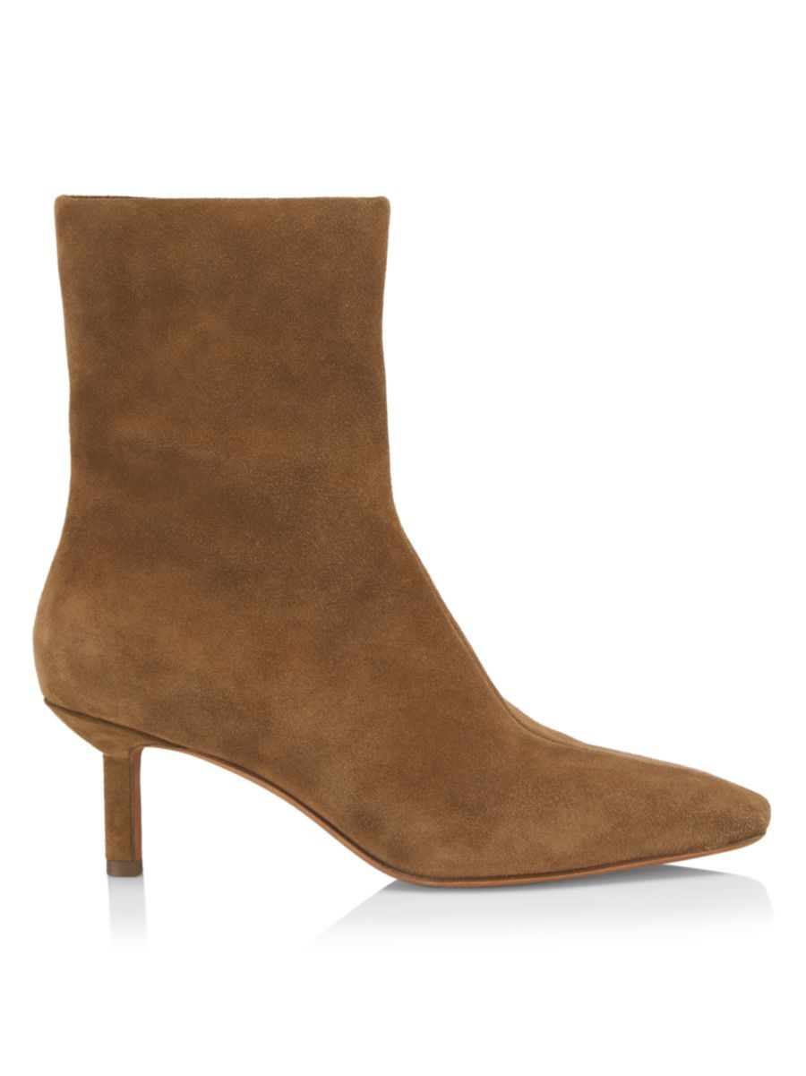 Nell 65MM Leather Kitten-Heel Booties | Saks Fifth Avenue