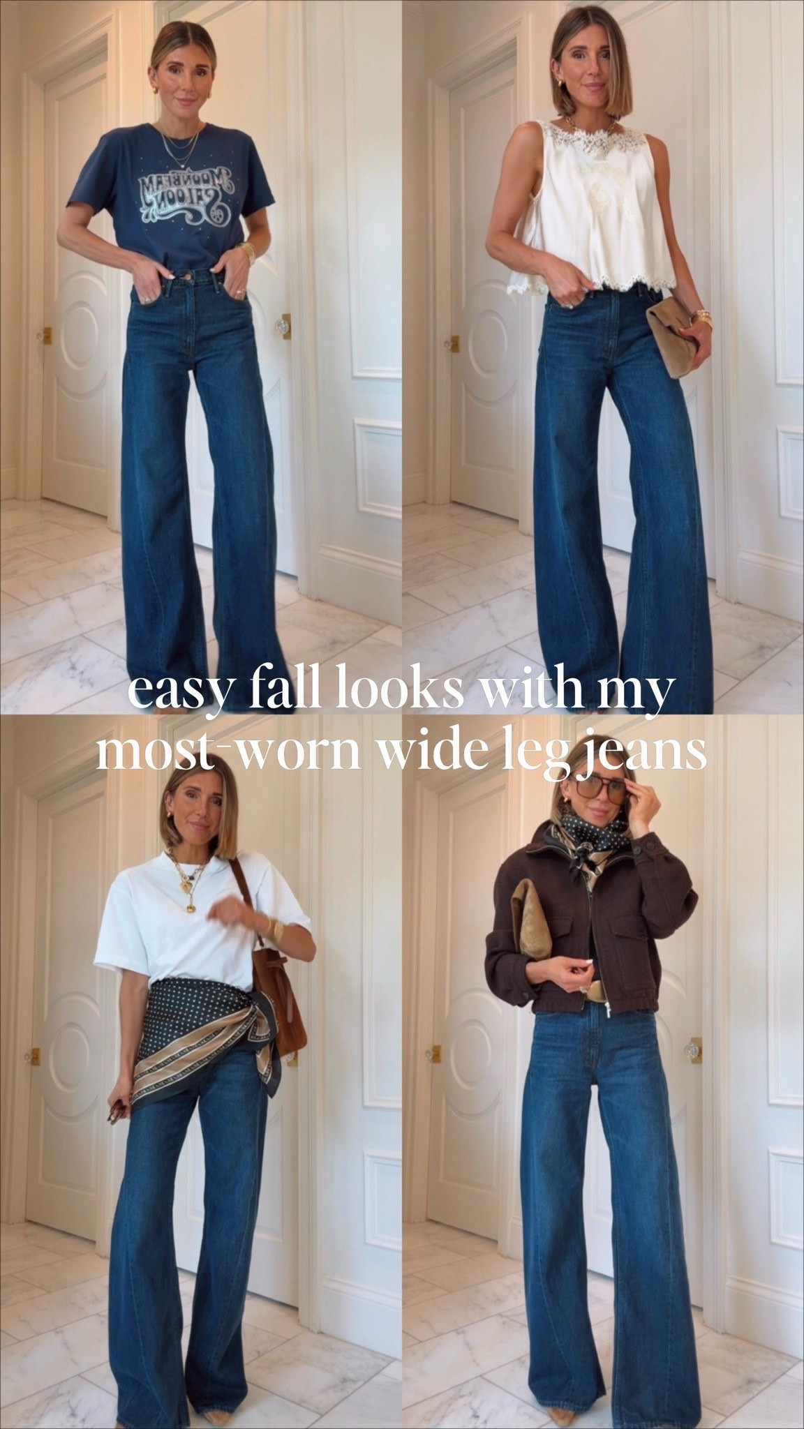 6 easy fall outfits with my most worn wide leg jeans!

#LTKfall #LTKjeans #LTKstyletip
