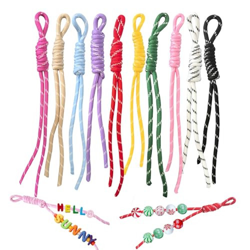 LAIFOOSHEN 10PCS Colorful Bag Charms,Paracord Rope Keychain Bag Charm,Braided Cord Rope Bag Charm or Purse Handmade Rope Key Chain Backpack Handbag Decoration Accessories | Amazon (US)