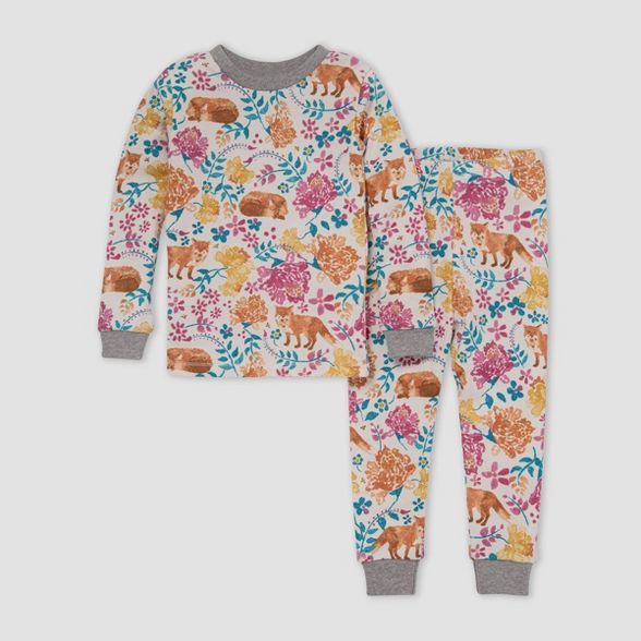 Burt's Bees Baby® Toddler Girls' 2pc Fox Snug Fit Pajama Set - Heather Gray | Target