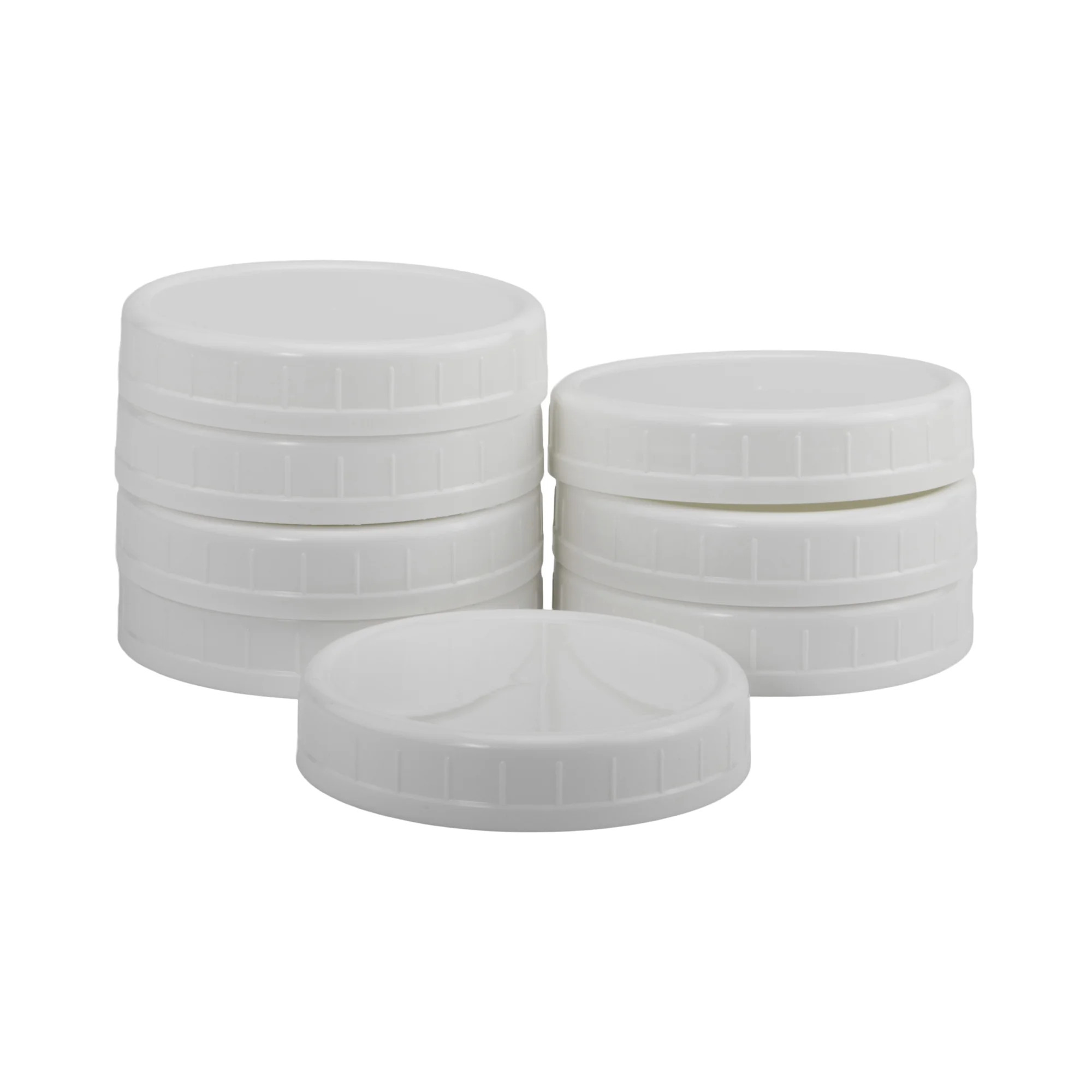 Mainstays Pack of 8 BPA-Free Plastic Wide Mouth Canning Mason Jar Lids, White | Walmart (US)