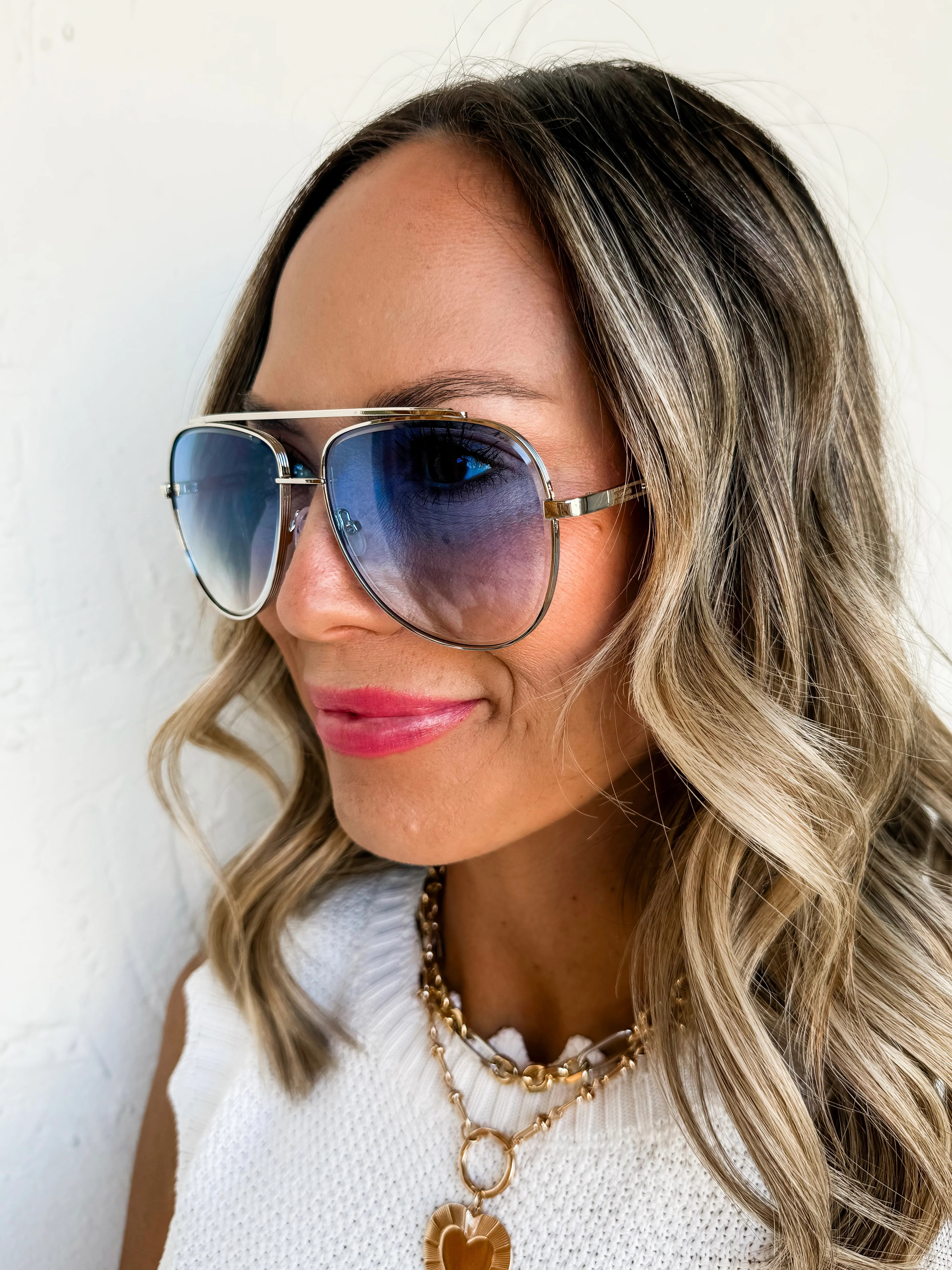 Presley Aviator Sunglasses-Blue | Ruthie Grace