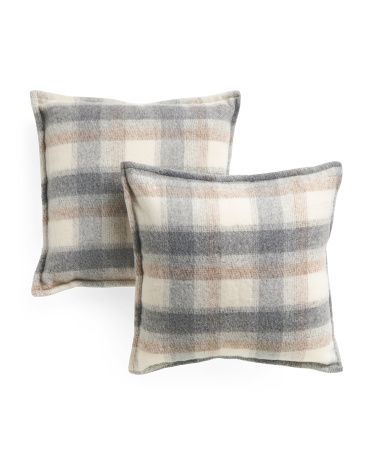 20x20 Set Of 2 Plaid Pillows | TJ Maxx