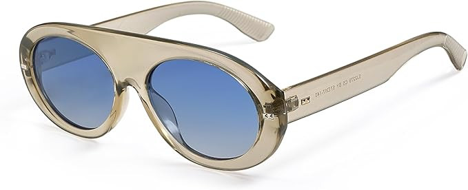 SOJOS Trendy Flat Top Polarized Sunglasses for Women Men Large Retro Chunky Frame Oval Lens Sun G... | Amazon (US)