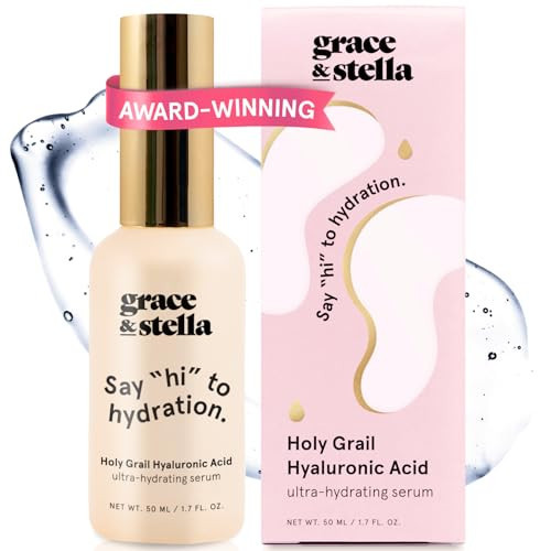 grace & stella Award Winning Hyaluronic Acid Serum (50ml/1.7 fl oz) Hydrating Hyaluronic Acid Serum for Face - Acido Hialuronico for Women - Remove Fine Lines, Wrinkles, Anti Aging - Vegan Skincare | Amazon (US)