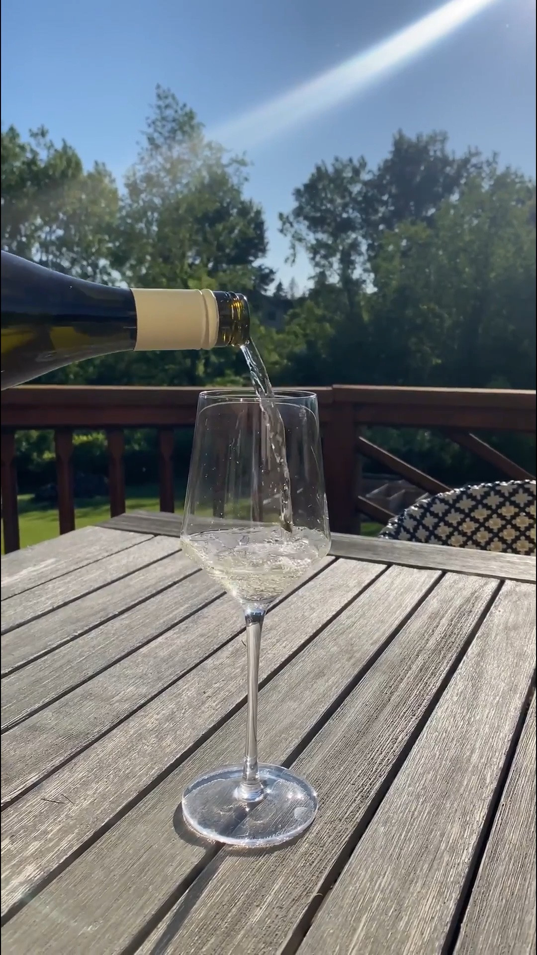 Why does everything taste better with a little sunshine and in a crisp wine glass? Hmm. Must be science! 

 #patioseason #alfrescodining #outdoorentertaining #wine #summerdrinks #LTKselfcare #LTKOver40 #LTKSeasonal