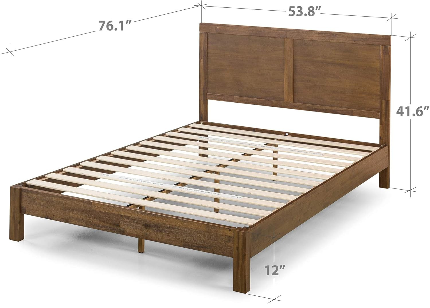 Zinus 12 Inch Acacia Wood Platform Bed with Headboard/No Boxspring Needed/Wood Slat, Full | Amazon (CA)