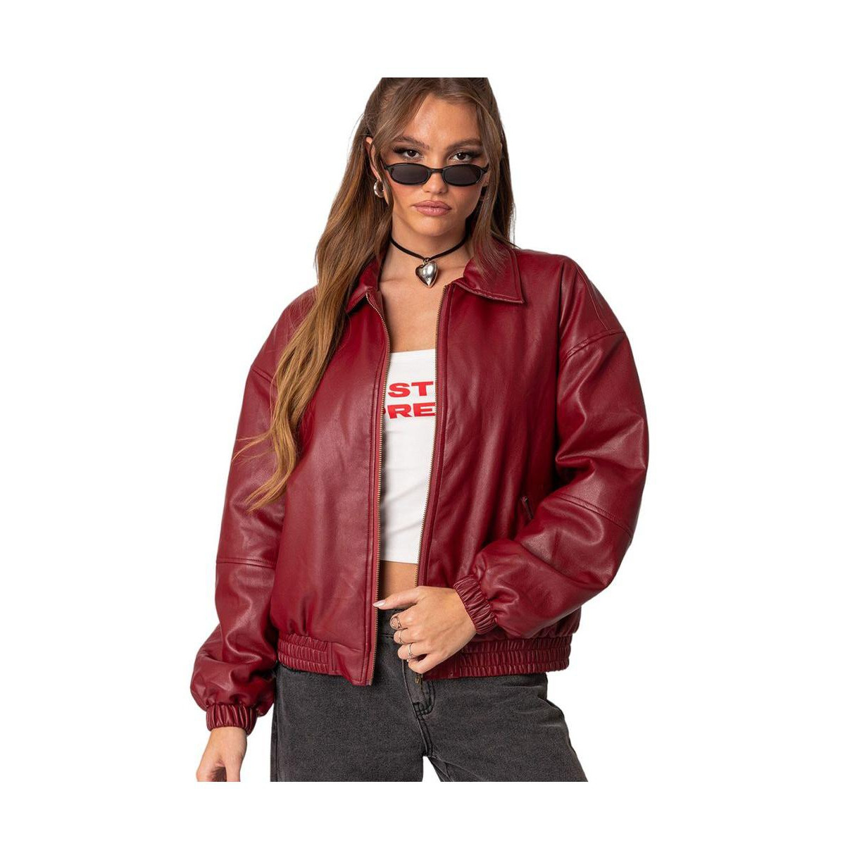 Women's Halley faux leather bomber jacket - Bordu | Macy's