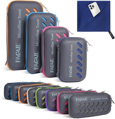 BAGAIL Microfiber Travel Towel, Royal Blue, 24 x 48 inch, Super Absorbent, Compact and Lightweight, Skin Friendly, Fast Drying, Portable Case | Amazon (US)