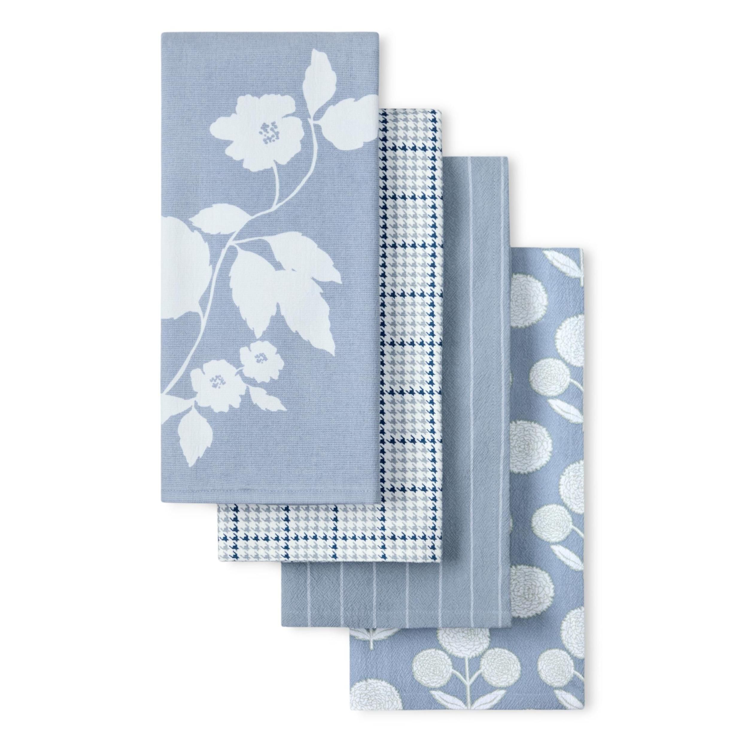 Beautiful 4-Piece Kitchen Towel Set, Blue | Walmart (US)