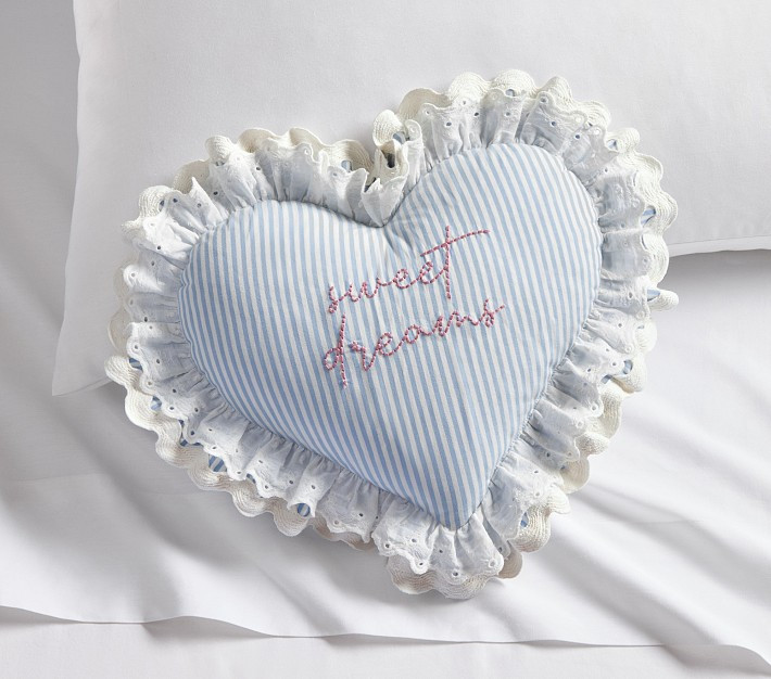 Sweet Dreams Embroidered Heart Pillow | Pottery Barn Kids