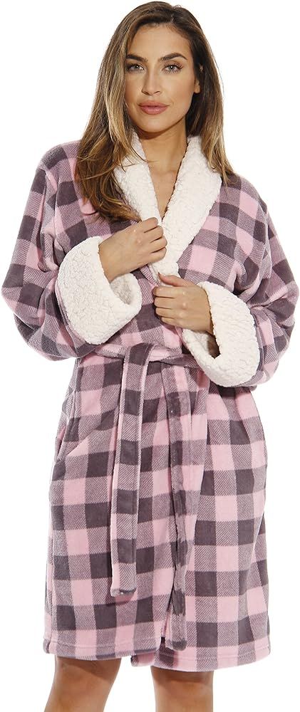 Just Love Sherpa Trim Plush Robe for Women | Amazon (US)