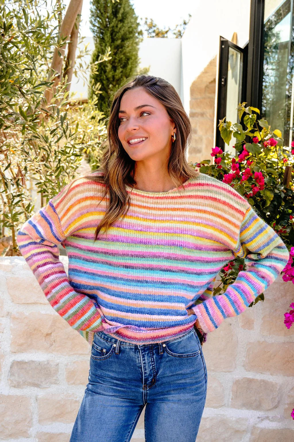 Multi Rainbow Striped Sweater | Magnolia Boutique