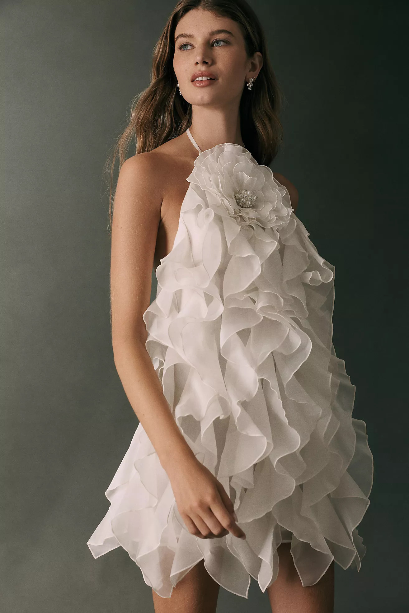 Retrofete Arina 100% Silk Ruffled Mini Dress | Anthropologie (US)