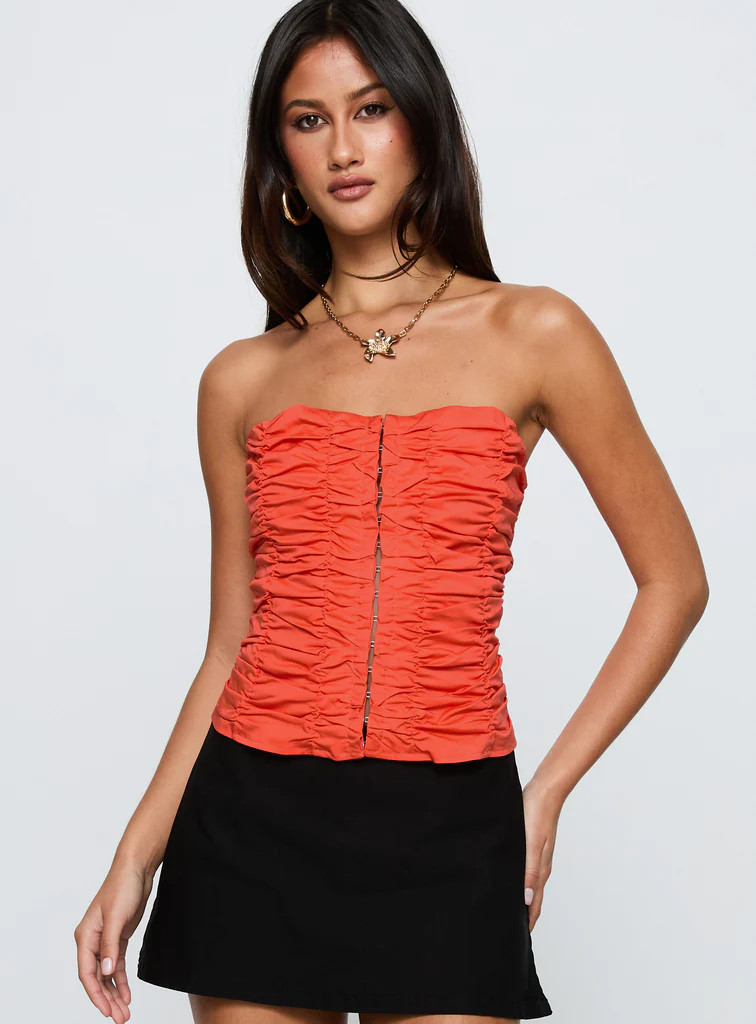 Diamonds Are Forever Strapless Top Orange | Princess Polly US