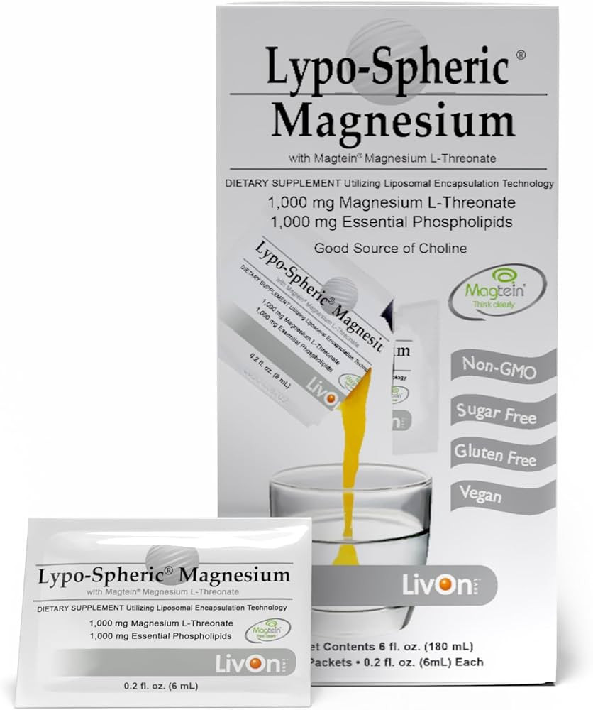 LivOn Laboratories Lypo-Spheric Magnesium L-Threonate - 30 Packets - 77mg Per Packet - Liposome E... | Amazon (US)