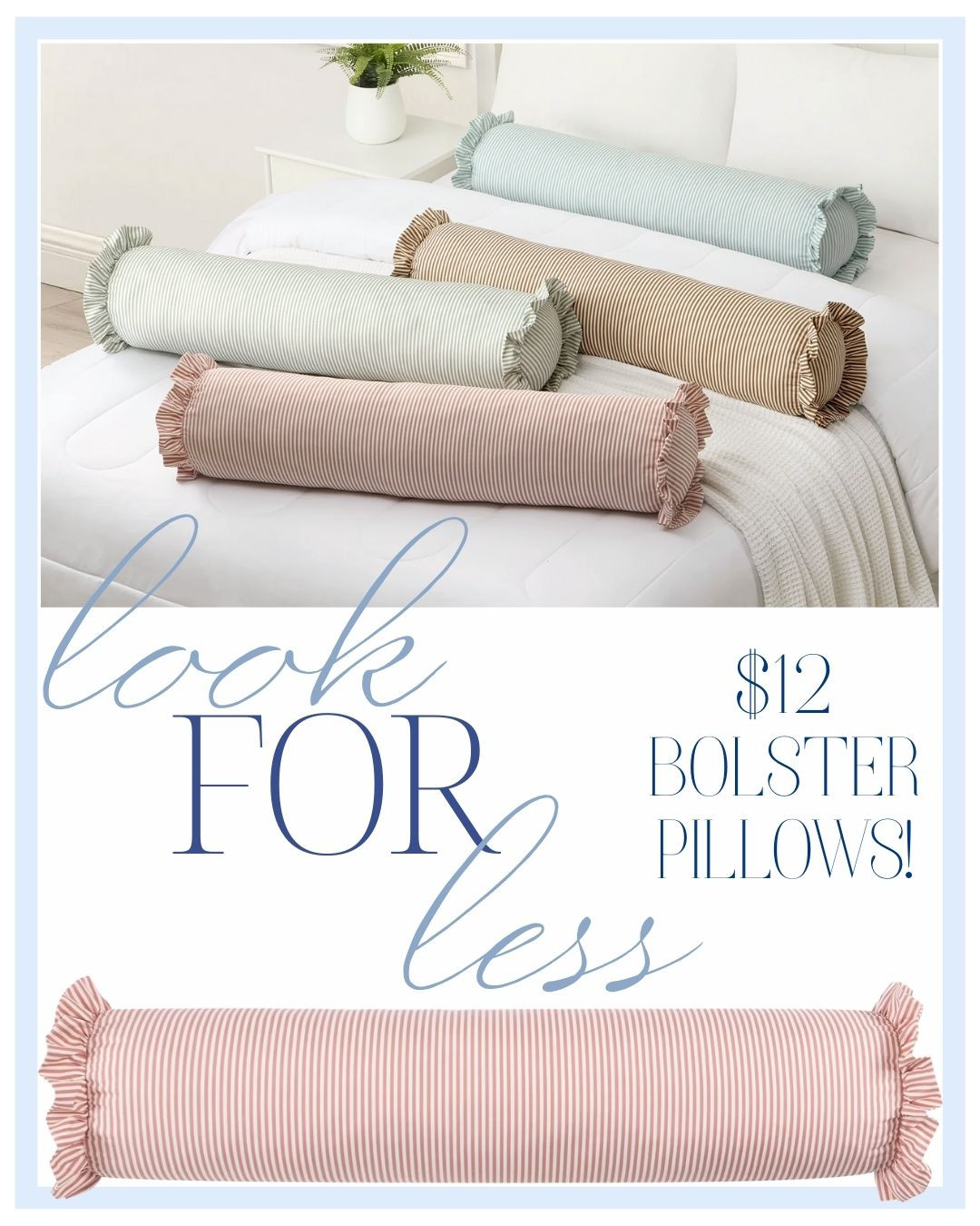 Get the look for less with these large striped bolster pillows for only $12 from Walmart! Sell out risk, so grab them while you can!  

 #LTKHome