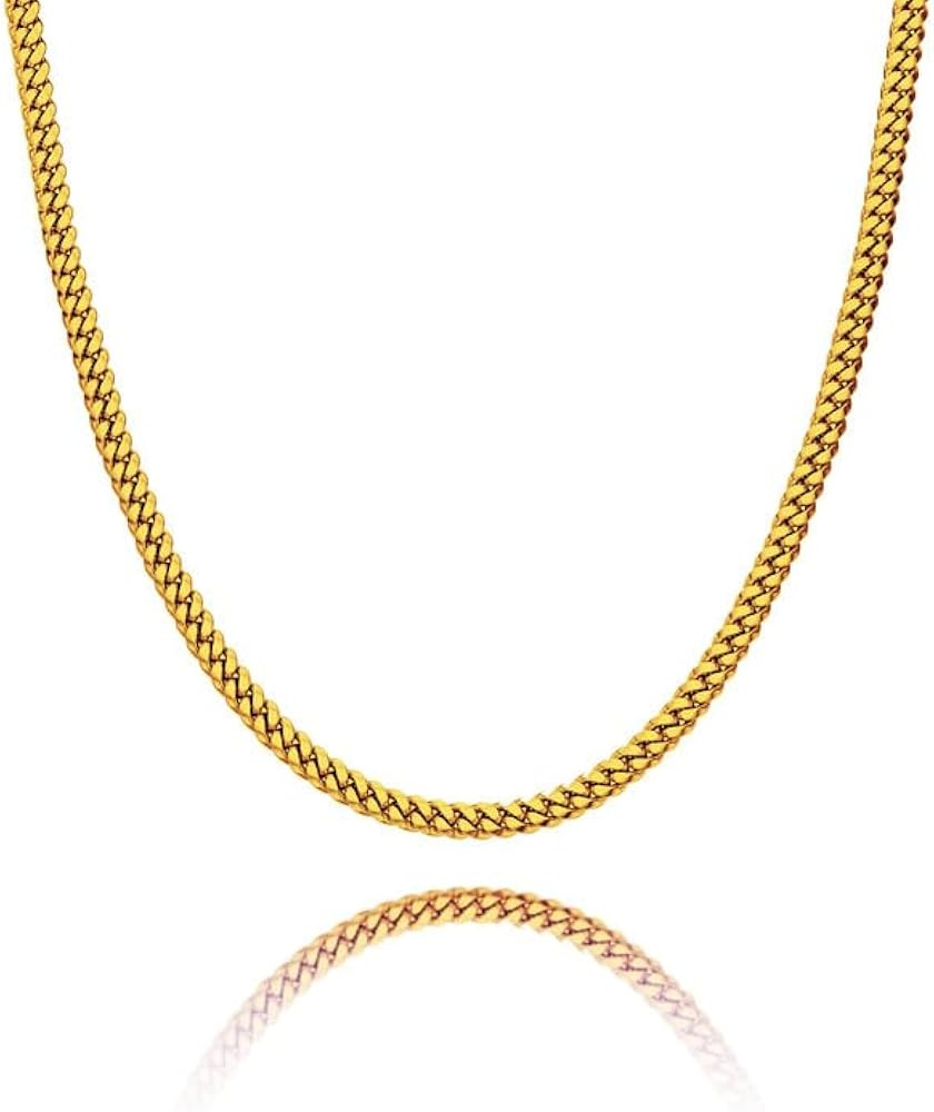 925 Sterling Silver Cuban Lobster Clasp Chain 3.5mm 4mm 5mm Gold/Silver Necklace for Women Men Di... | Amazon (US)