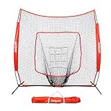 GoSports 7'x7' Baseball & Softball Practice Hitting & Pitching Net with Bow Frame, Carry Bag and ... | Amazon (US)