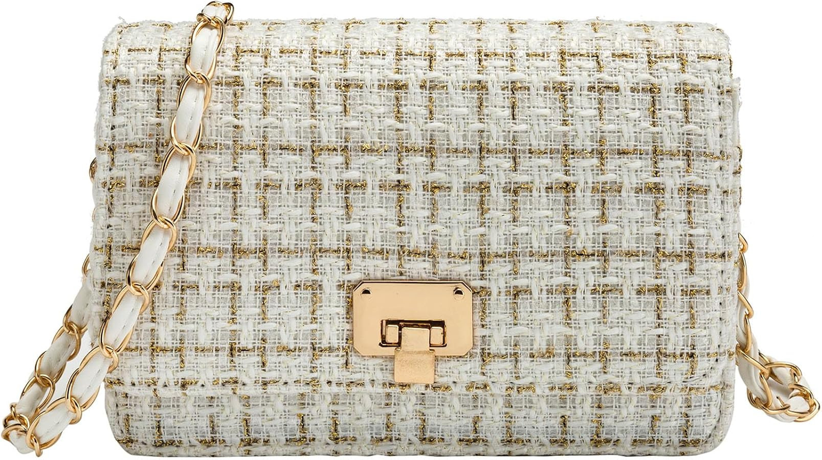 Blisfulady Women's Tweed Plaid Shoulder Bag Trendy Purse Handbag PU Leather Crossbody Evening Bag... | Amazon (CA)