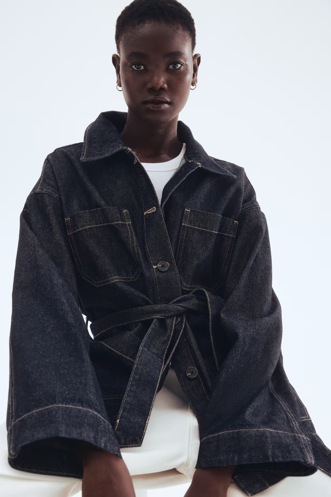 Tie-belt denim jacket | H&M (UK, MY, IN, SG, PH, TW, HK)