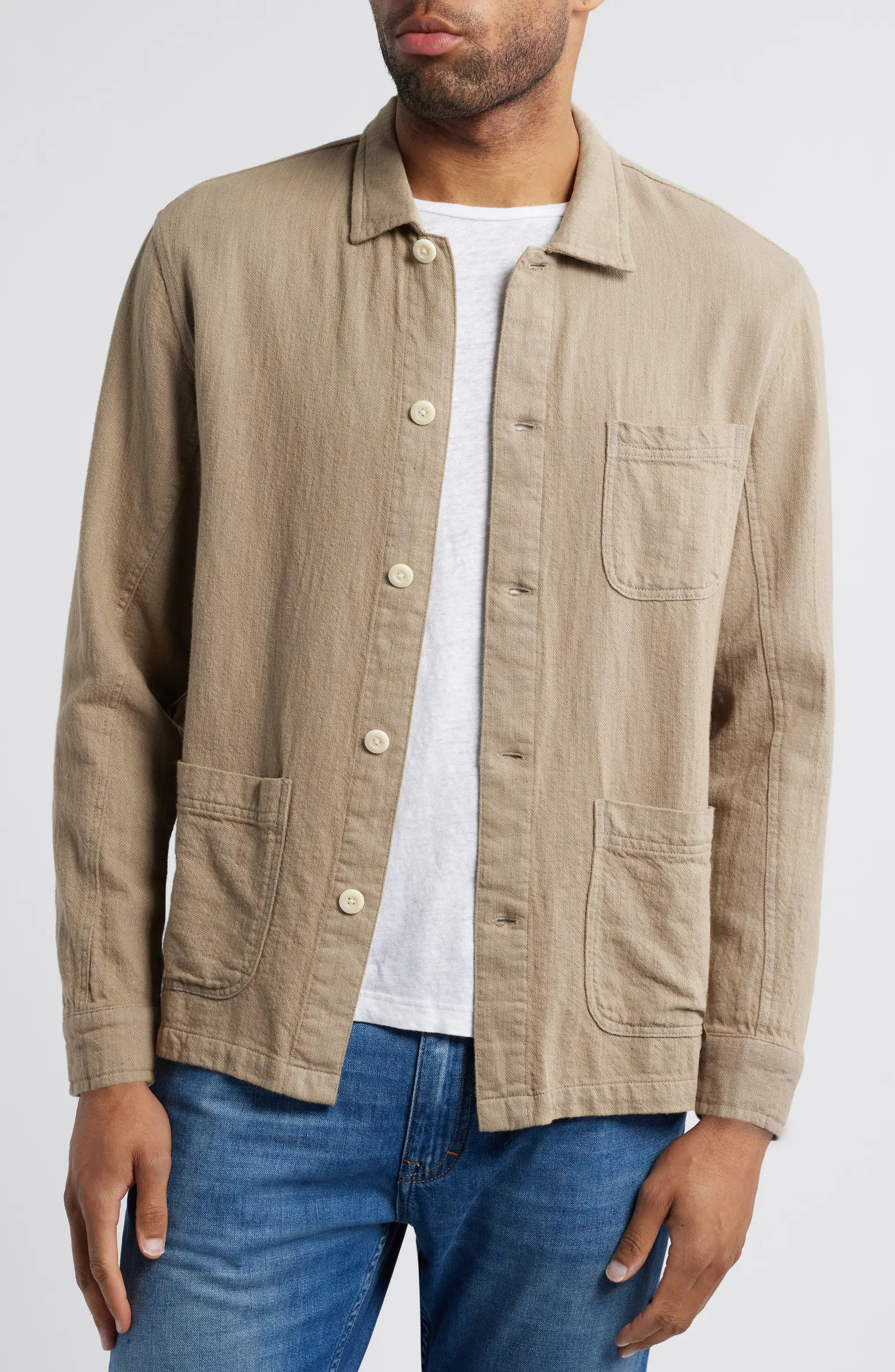 Ambrose Cotton & Linen Shirt Jacket | Nordstrom