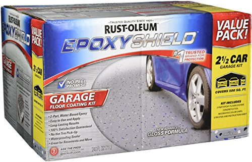 Rust-Oleum 251870 EPOXYSHIELD Garage Floor Coating Kit, 2.5 Car, Gloss Gray | Amazon (US)