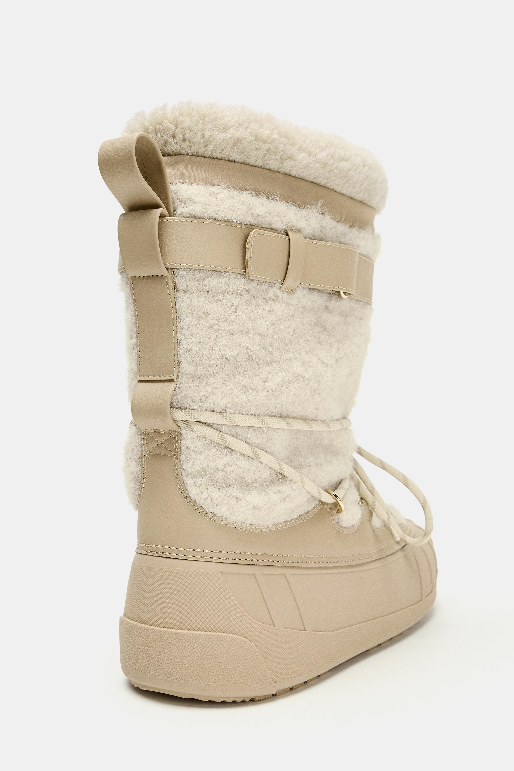 Boot-style shoes. Padded shaft in a combination of materials. Straps in a combination of colors a... | Zara US