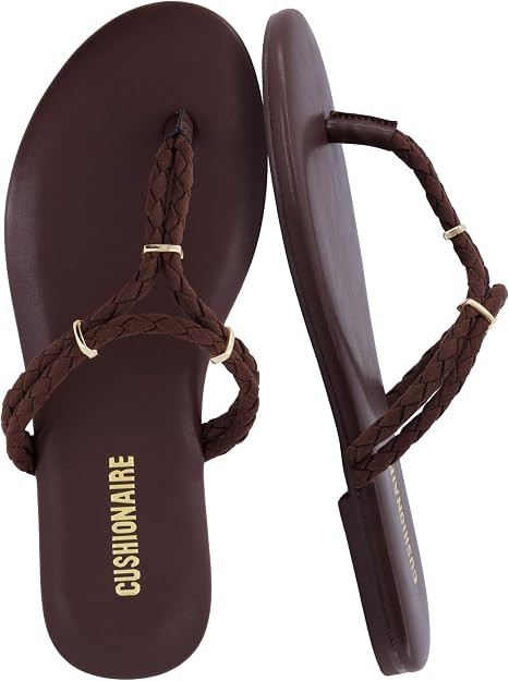 CUSHIONAIRE Trio Flip Flops for Women, Comfortable Beach Sandals with Braided Thong Strap, Memory... | Amazon (US)