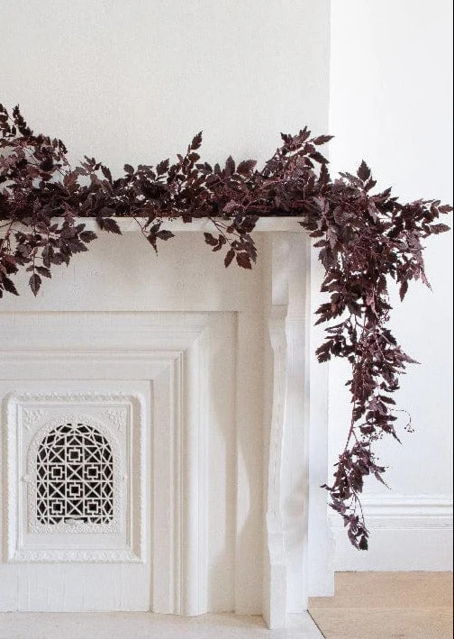 Plum Purple Cimicifuga Leaf Garland | Fall Decor at Afloral.com | Afloral