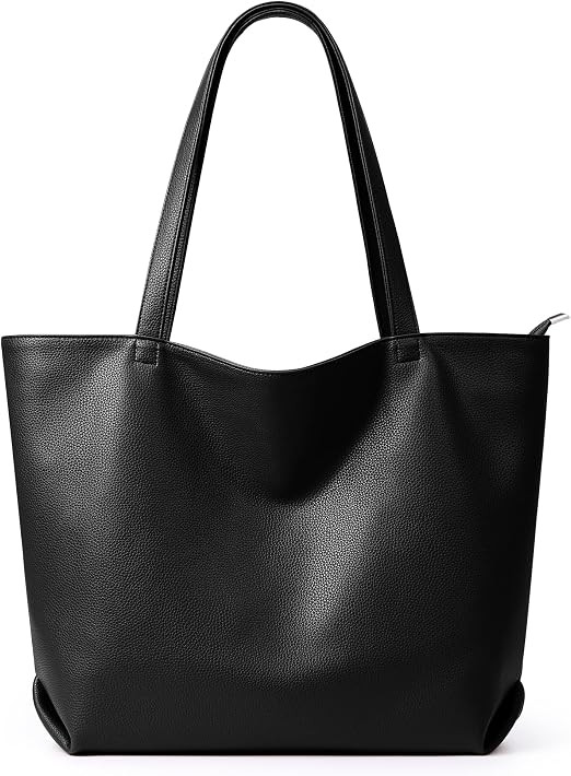 WLLWOO Soft Vegan Leather Tote Bag for Women Large Hobo Zipper Purse | Amazon (US)