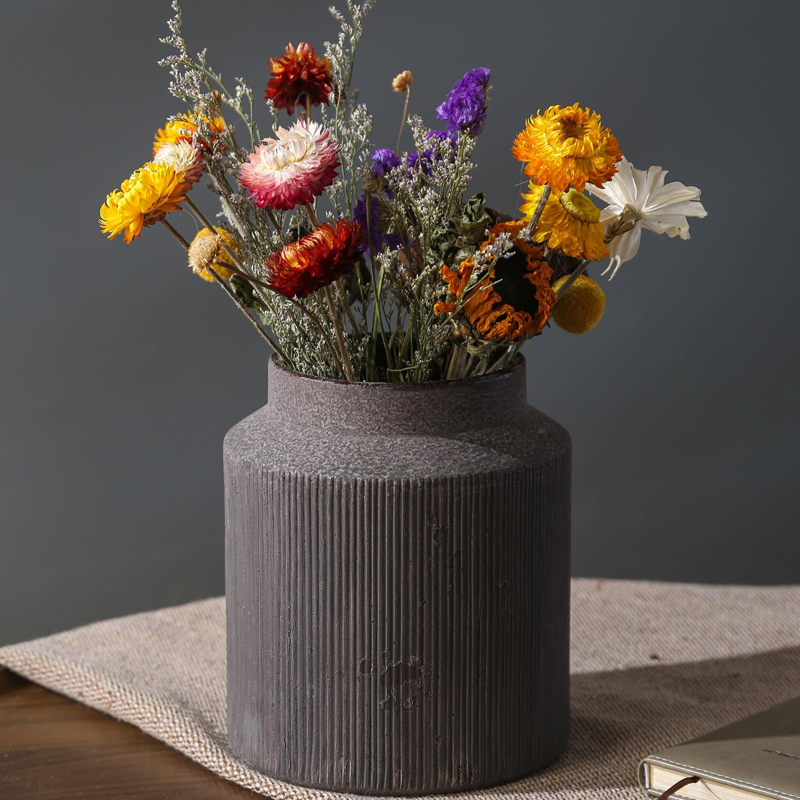 Rustic Vases for Home Decor. Ceramic Vase for Dining Table Decor. Terracotta Decorative Vase 6.1I... | Amazon (US)