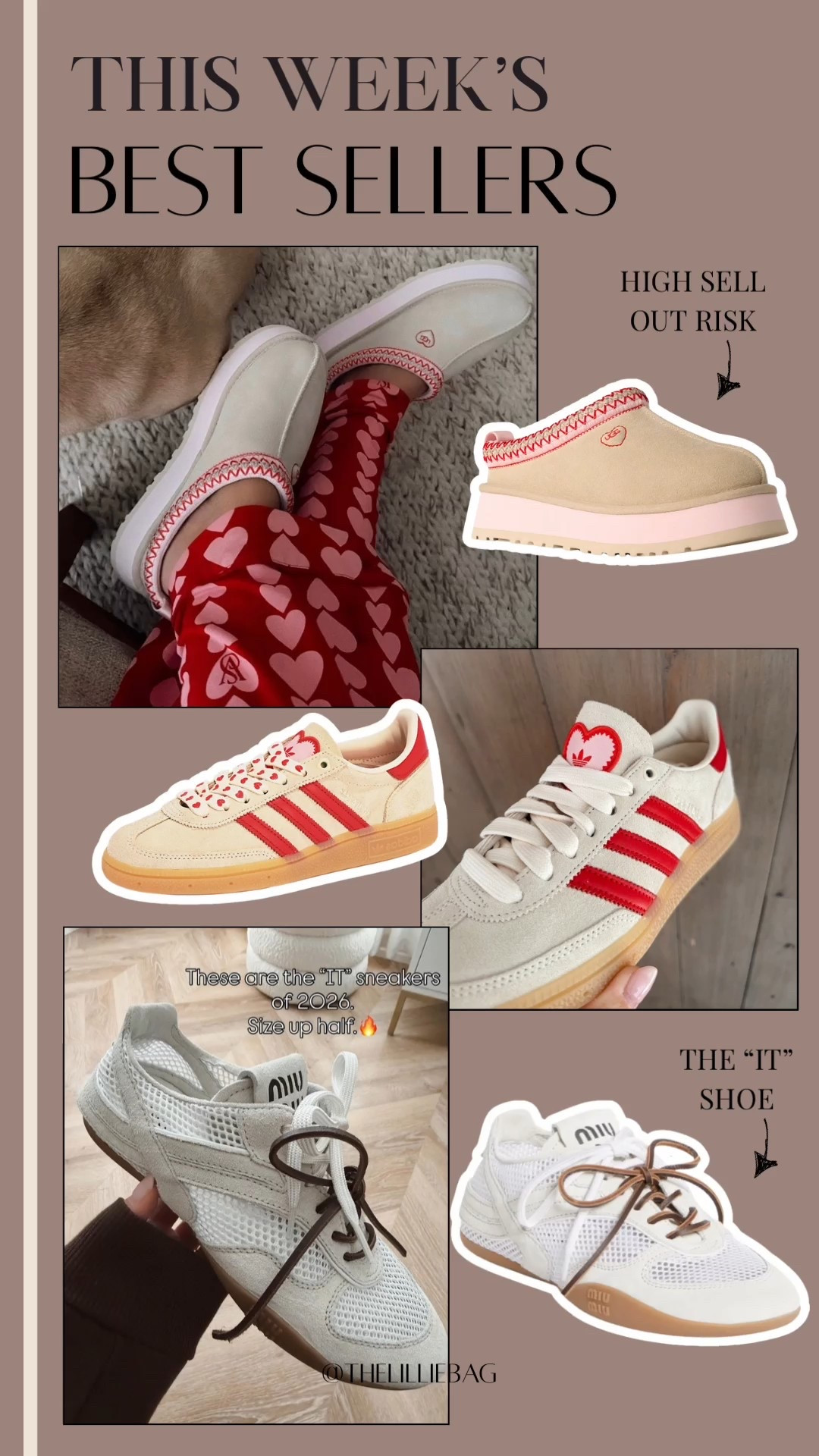 Best sellers of the week: shoe edit! 

Size up half on the Miu Miu, Obsessed! 🔥
Designer sneakers for 2026! 

Sneakers. UGG. Valentine’s Day. Shoe crush. 

#LTKValentine #LTKTravel