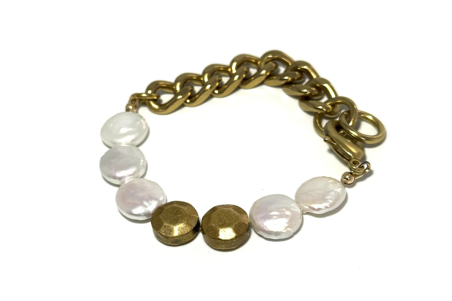 REMIX: PEARL & SAND DOLLAR COIN BRACELET — Rachel Nathan | Rachel Nathan