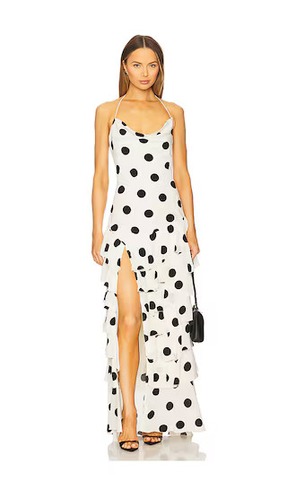 Brandin Gown in Cream & Black Dot | Revolve Clothing (Global)