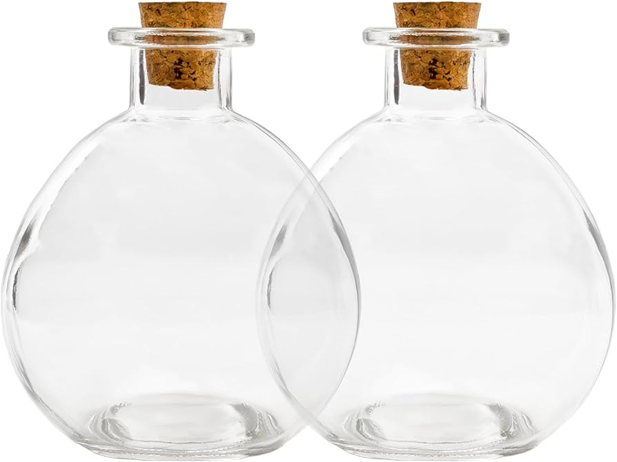 Cornucopia Round Glass Spherical Bottles, "Potion Bottles" with Corks (2-Pack, 8-Ounce Capacity);... | Amazon (US)
