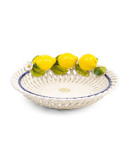 Made In Italy 16in Ceramic Woven Big Round Bowl With Lemons | Global Home | Marshalls | Marshalls