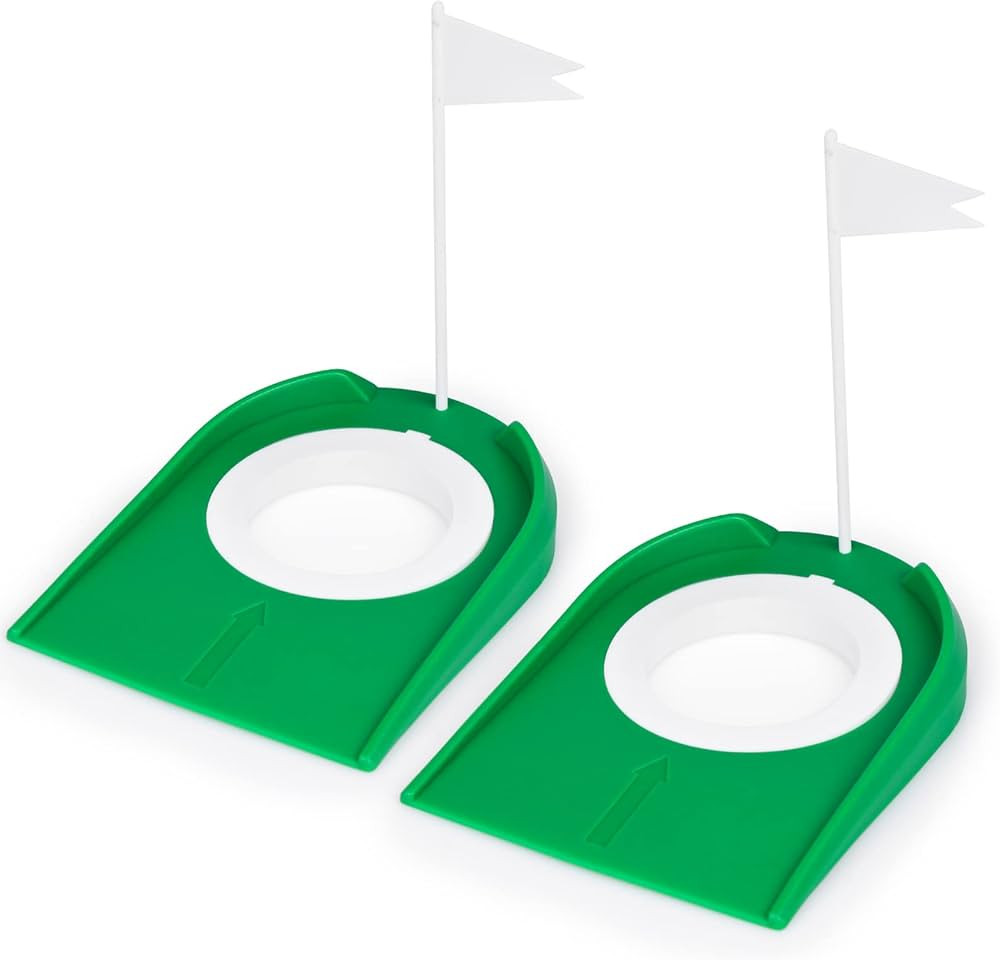 Hooqict 2 Pack Golf Putting Cup with Flag Indoor Practice Training Aids Plastic Golf Putting Hole... | Amazon (US)