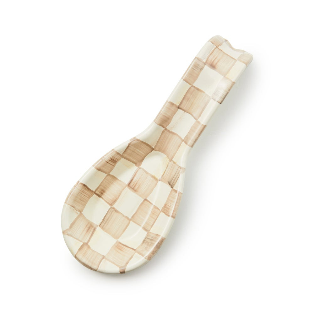 Mocha Check Spoon Rest | MacKenzie-Childs
