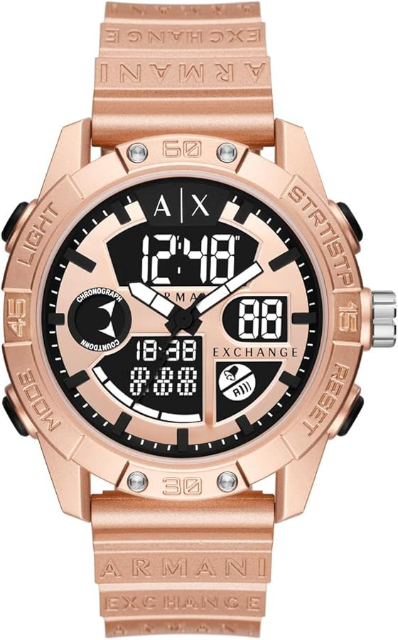 AX Armani Exchange Men's Analog-Digital Silicone Watch | Amazon (US)