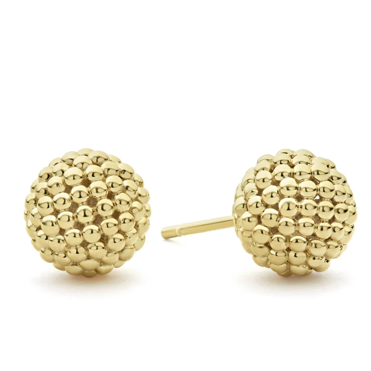 Beaded 18K Gold Stud Earrings | LAGOS