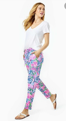 NWT Lilly Pulitzer Emora Knit Pant Gecko Green Tiger Sunrise XL | eBay US