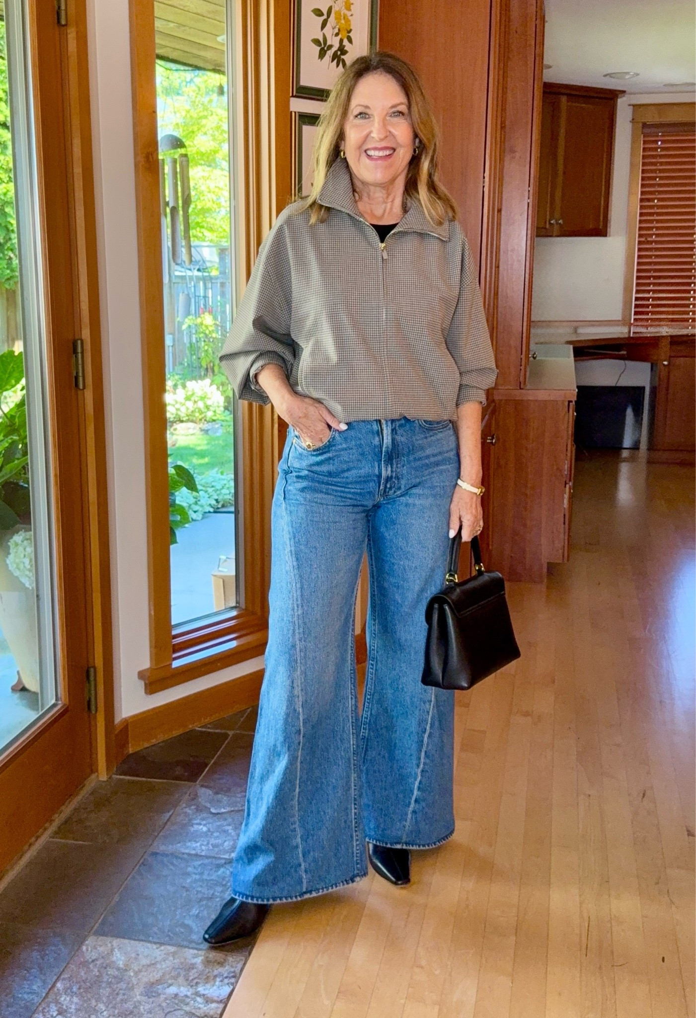 The Fall Mother Lemon Twist & Aritzia funnel-neck jacket.  
Jeans - If between sizes, take your smaller size. Jacket fits tts but is roomy.

#LTKOver40 #LTKSeasonal #LTKootd